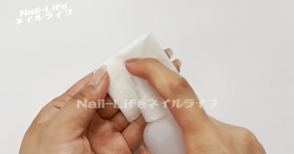 エタノールを吹きかける