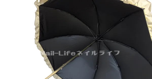 ２重構造の内側が黒い傘