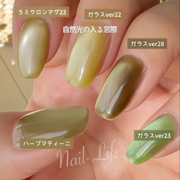 自然光の入る窓際で撮影した5色